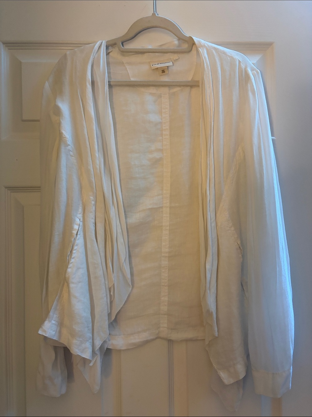 DKNY Lightweight White Draped Women's Cardigan